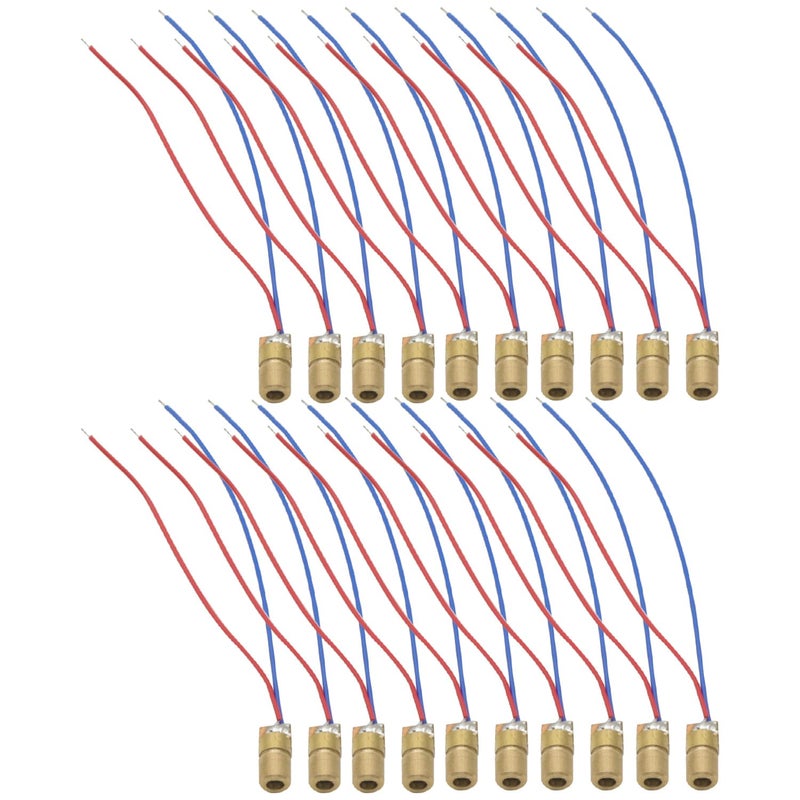 GODIYMODULES 20pcs 3v~5V 650nm 5mW Red Dot Laser Head Red Laser Diode Laser Tube Head Outer Diameter 6mm with Leads - Image 1